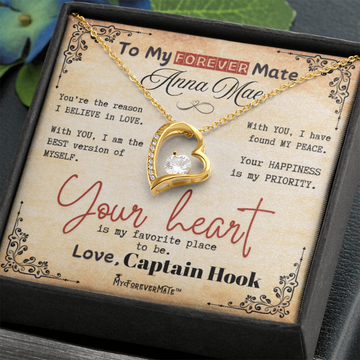 To My ForeverMate™ Heart Necklace with Custom Message Card