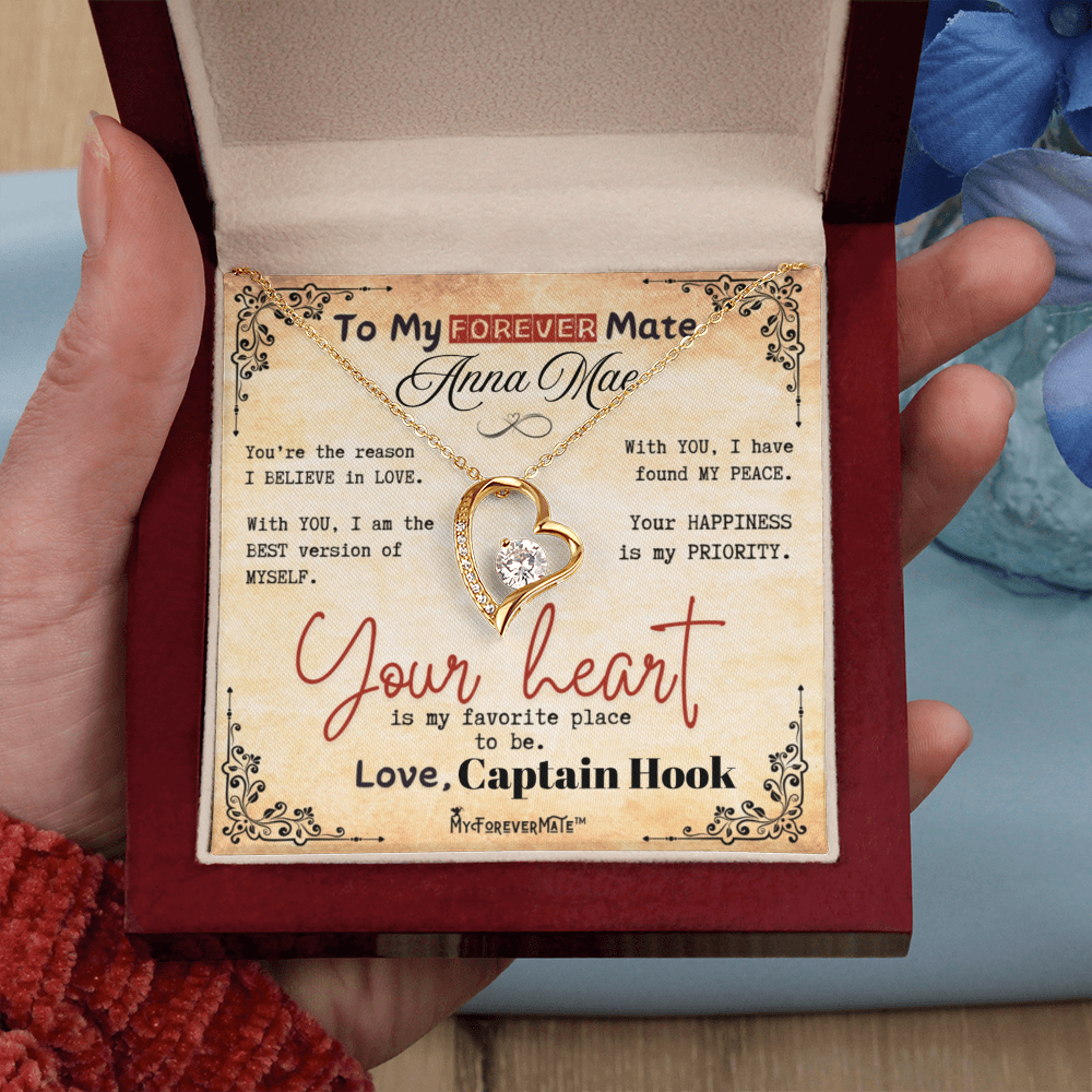 To My ForeverMate™ Heart Necklace with Custom Message Card