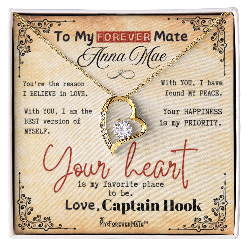 To My ForeverMate™ Heart Necklace with Custom Message Card