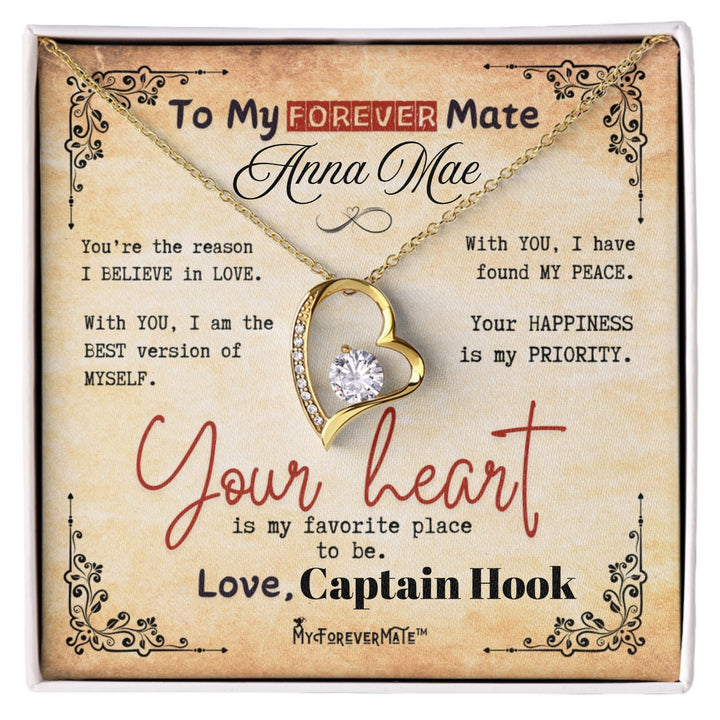 To My ForeverMate™ Heart Necklace with Custom Message Card