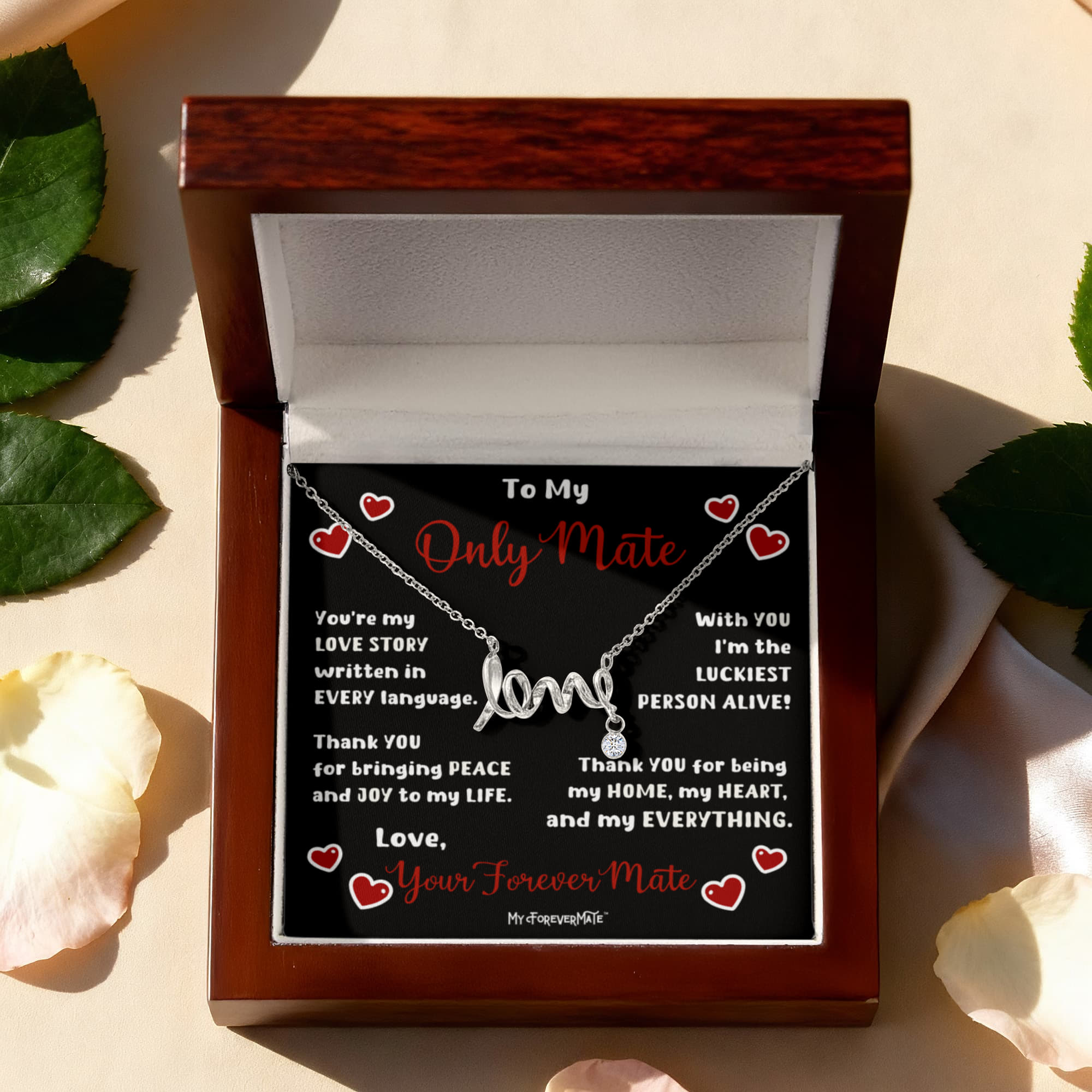 Love Necklace on Message Card