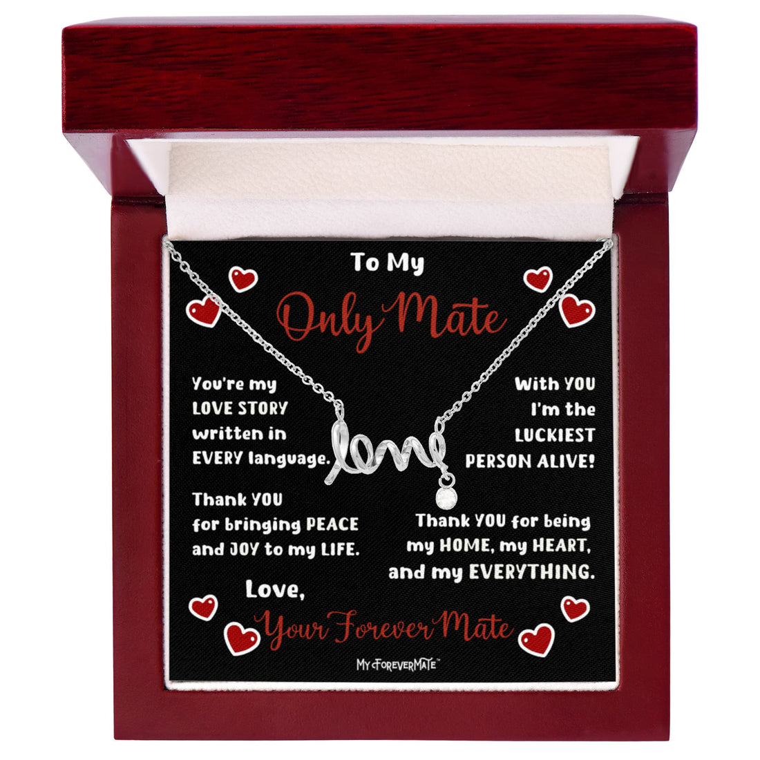Love Necklace on Message Card