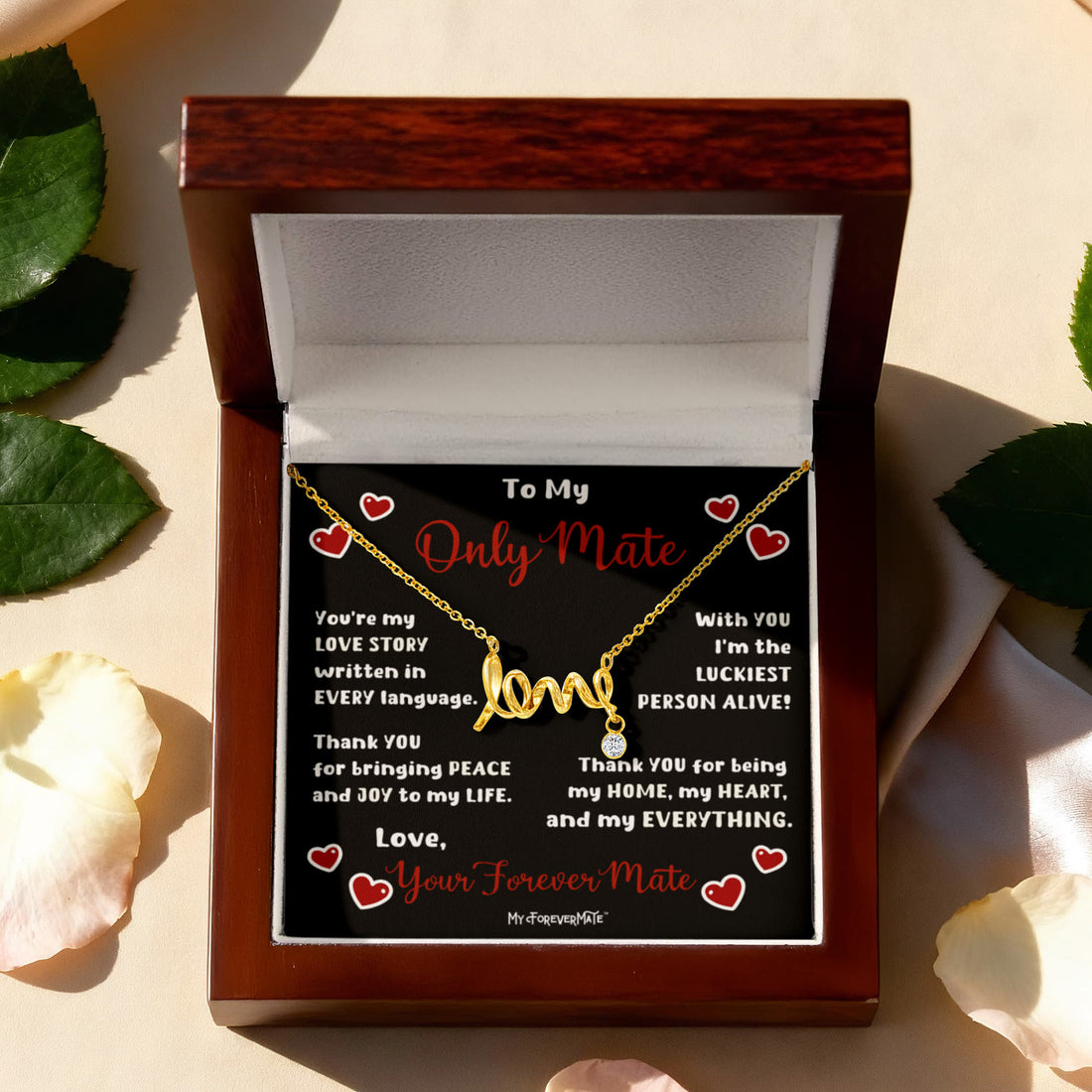 Love Necklace on Message Card