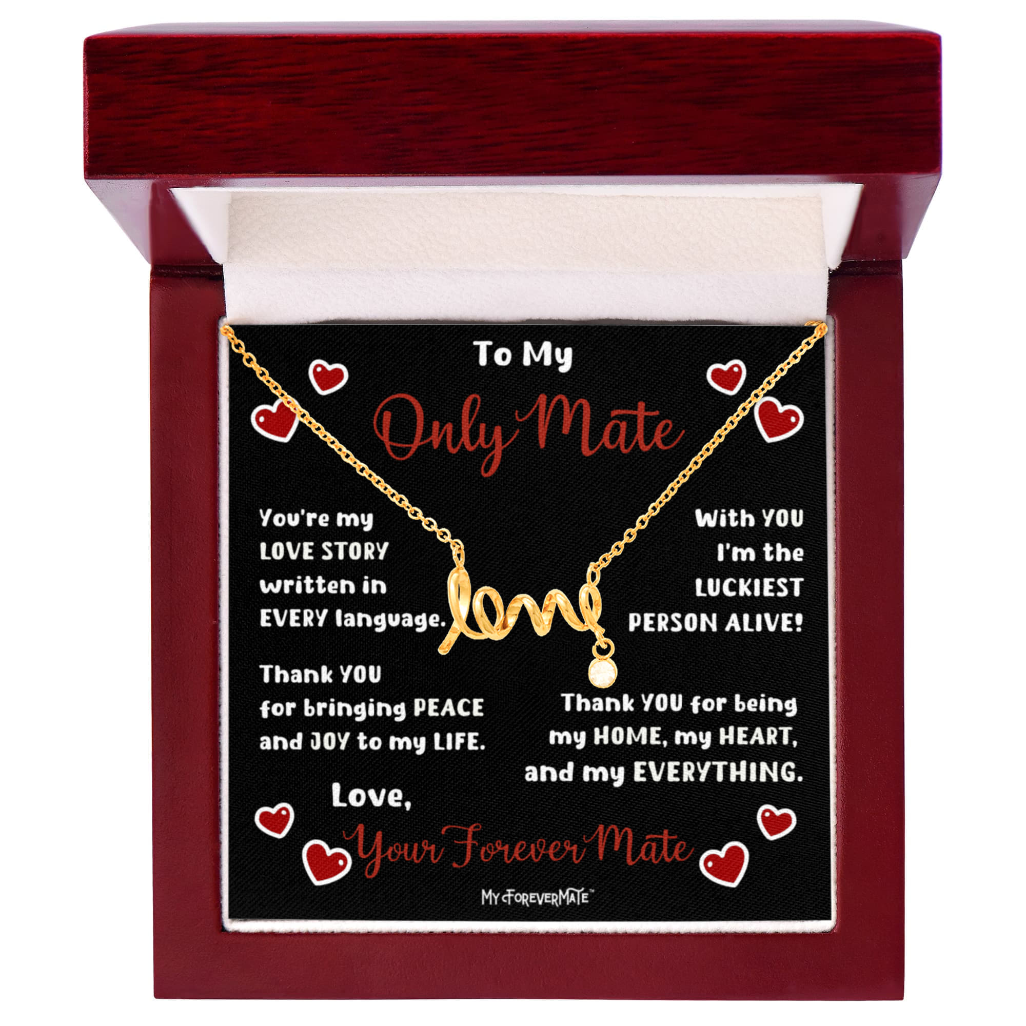 Love Necklace on Message Card