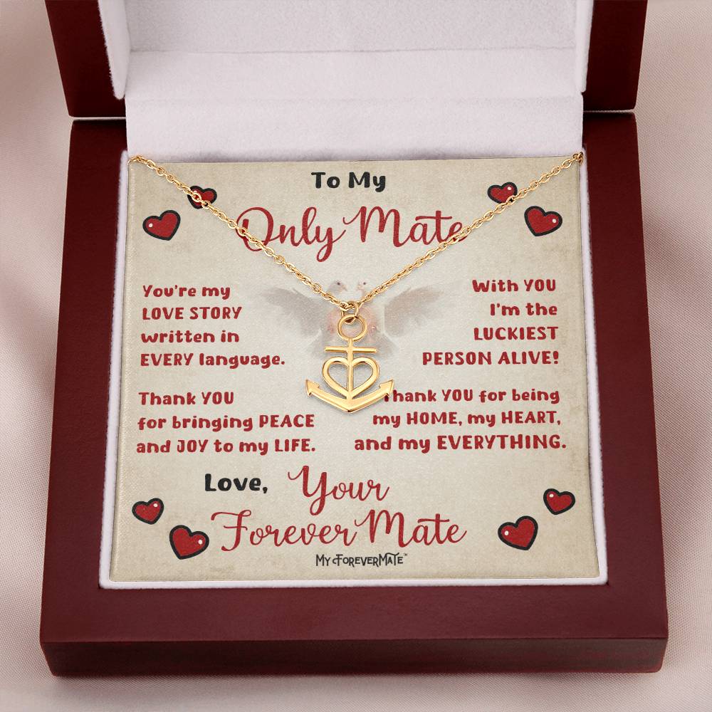 Anchor Pendant Necklace with Message Card