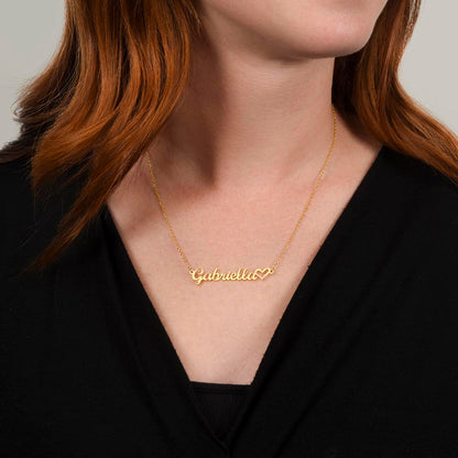 To My Wife - Custom Name with HEART Necklace