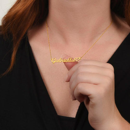 To My Wife - Custom Name with HEART Necklace