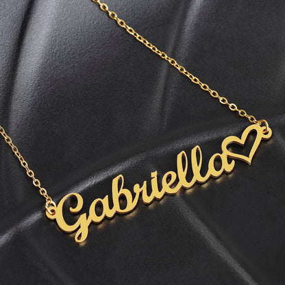 To My Wife - Custom Name with HEART Necklace