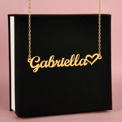 To My Wife - Custom Name with HEART Necklace