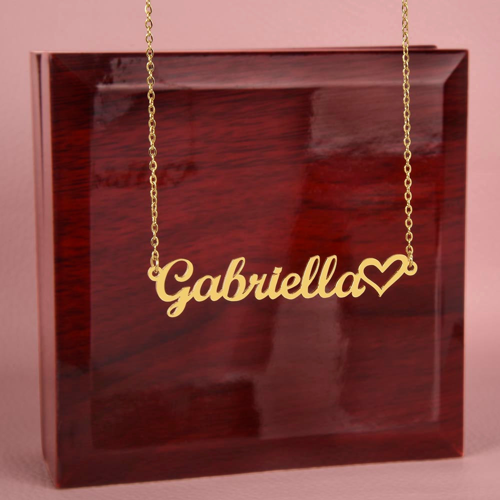 To My Wife - Custom Name with HEART Necklace