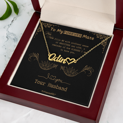 To My Wife - Custom Name with HEART Necklace