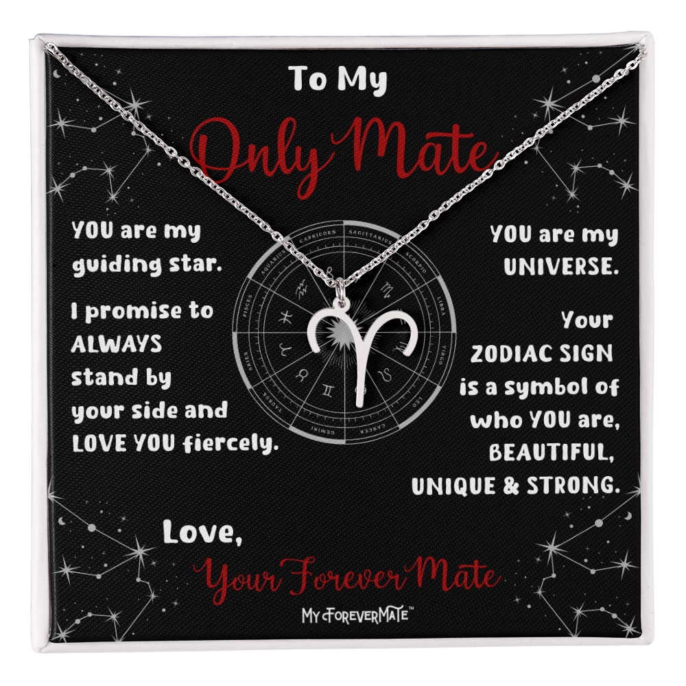 Zodiac Sign Necklace | Astrological Pendant with Message Card