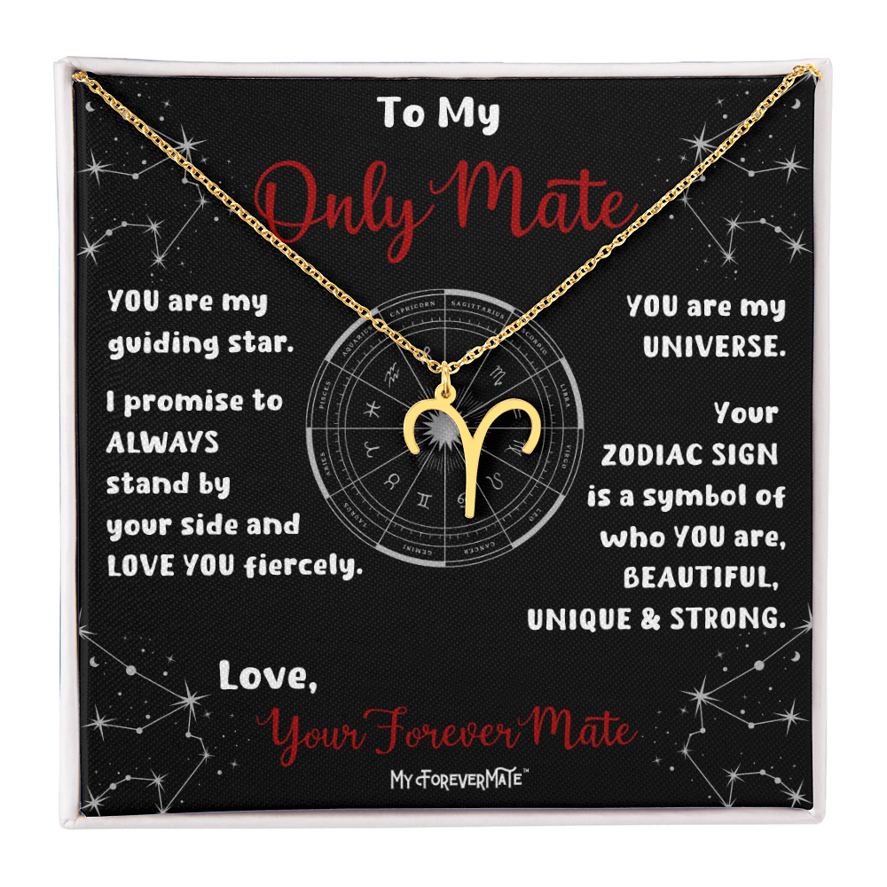 Zodiac Sign Necklace | Astrological Pendant with Message Card