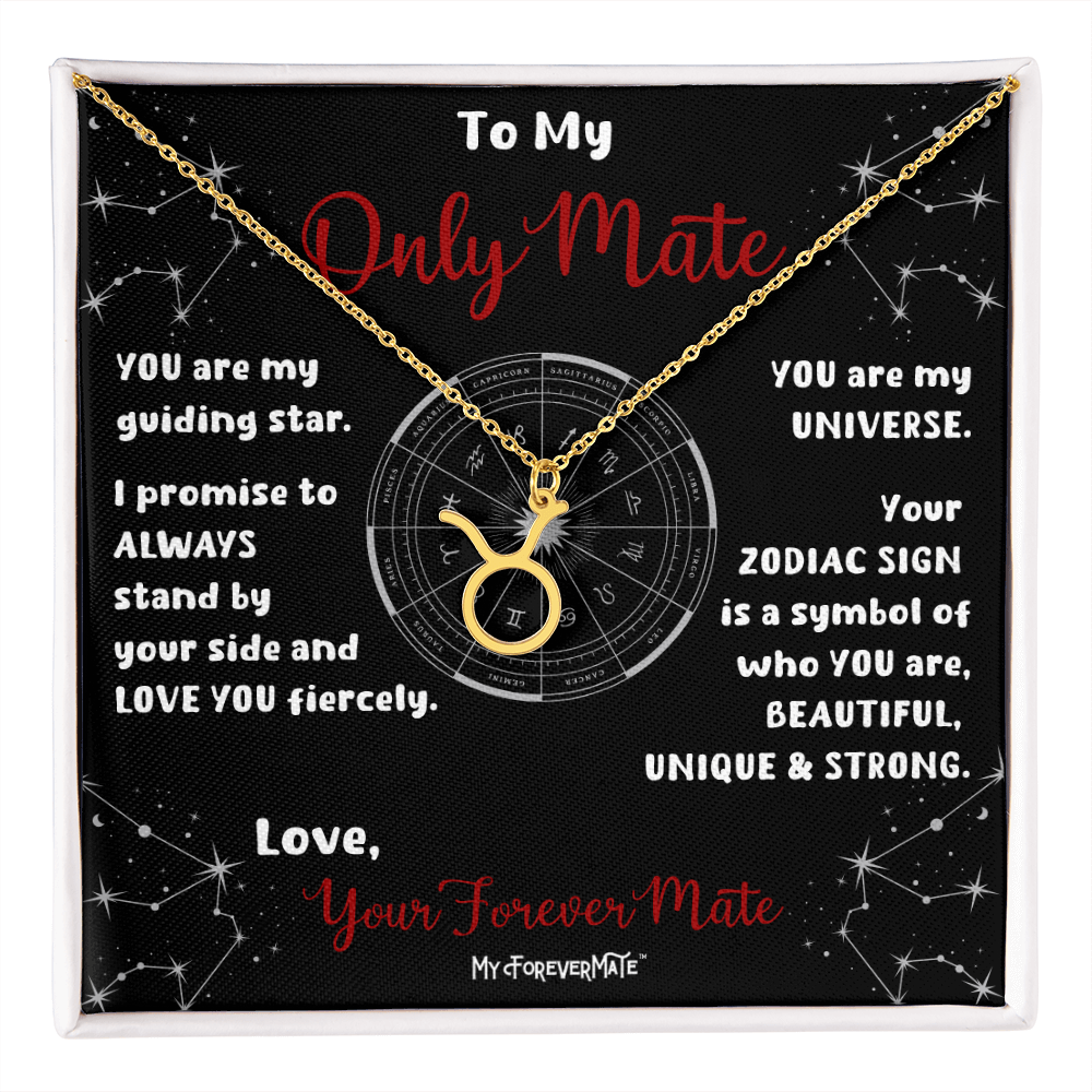 Zodiac Sign Necklace | Astrological Pendant with Message Card