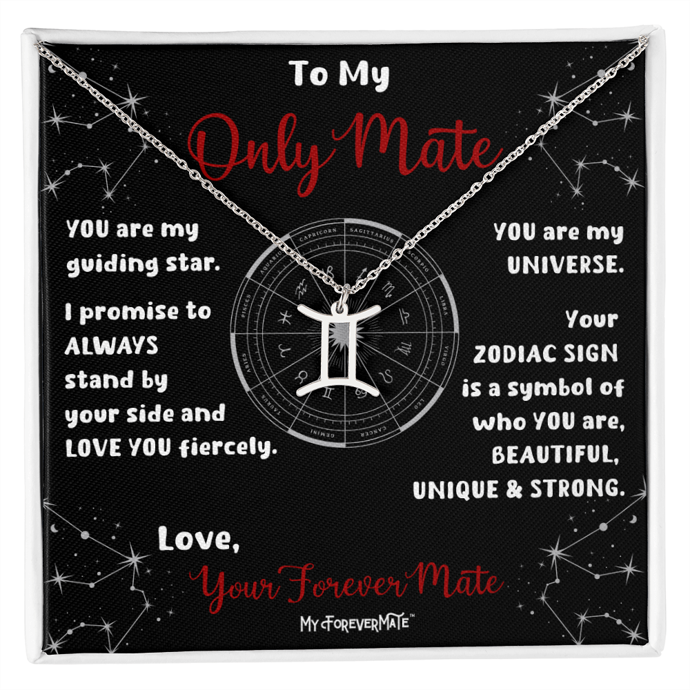 Zodiac Sign Necklace | Astrological Pendant with Message Card