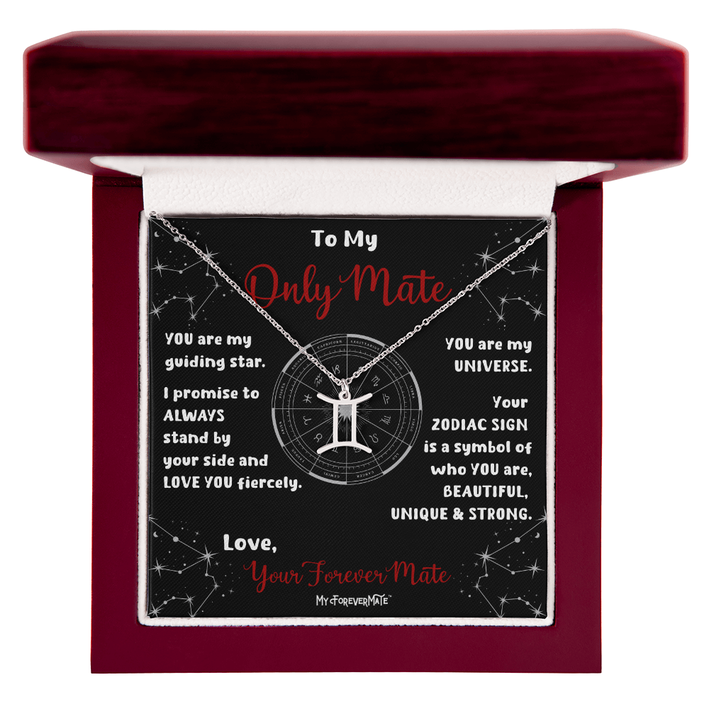 Zodiac Sign Necklace | Astrological Pendant with Message Card