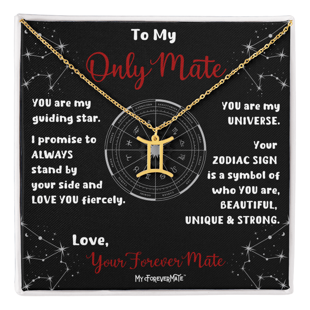 Zodiac Sign Necklace | Astrological Pendant with Message Card