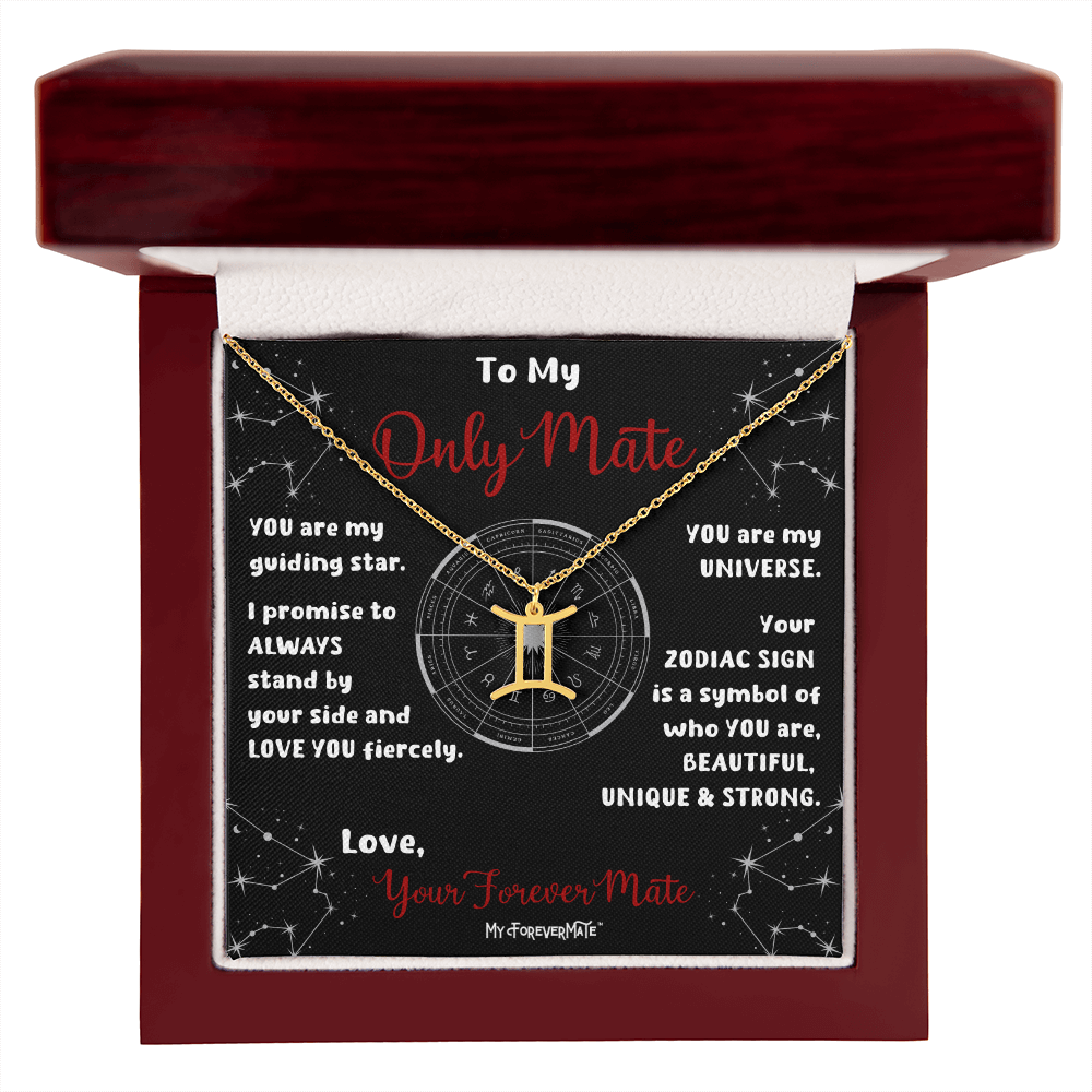 Zodiac Sign Necklace | Astrological Pendant with Message Card