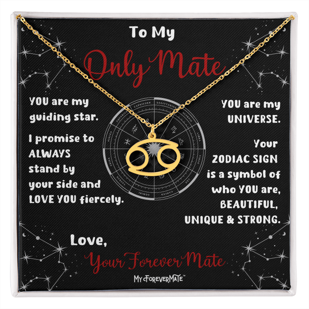 Zodiac Sign Necklace | Astrological Pendant with Message Card