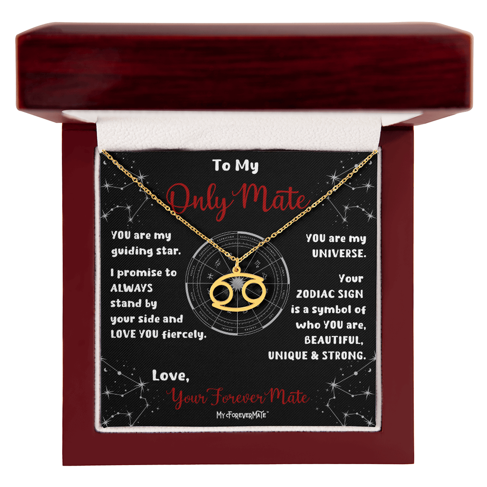 Zodiac Sign Necklace | Astrological Pendant with Message Card