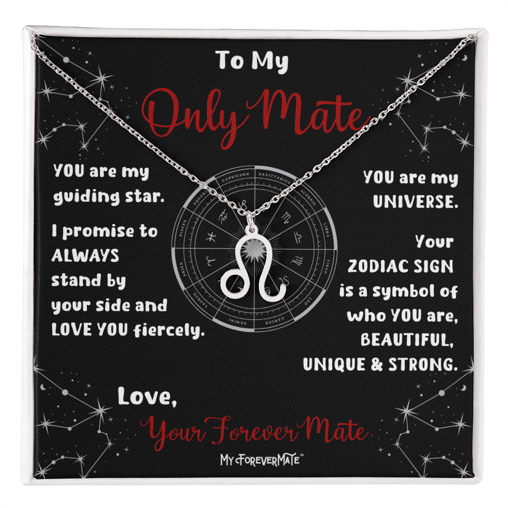 Zodiac Sign Necklace | Astrological Pendant with Message Card