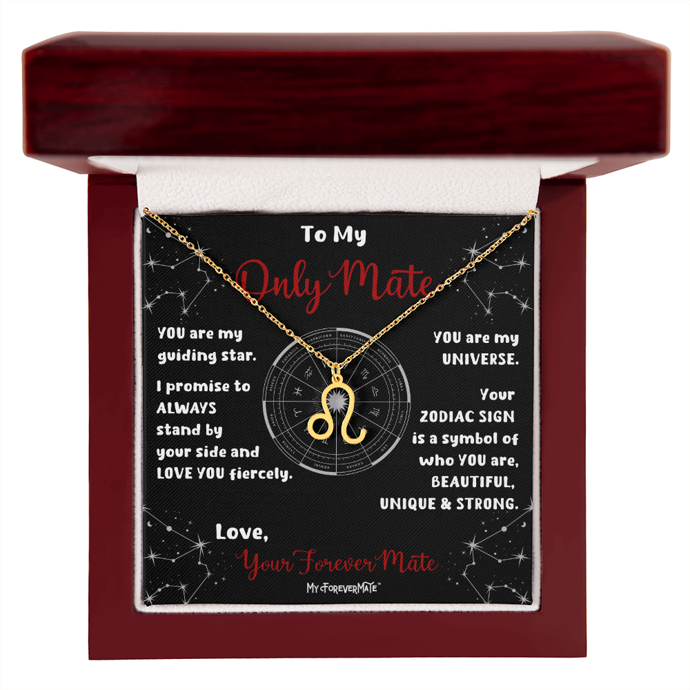 Zodiac Sign Necklace | Astrological Pendant with Message Card