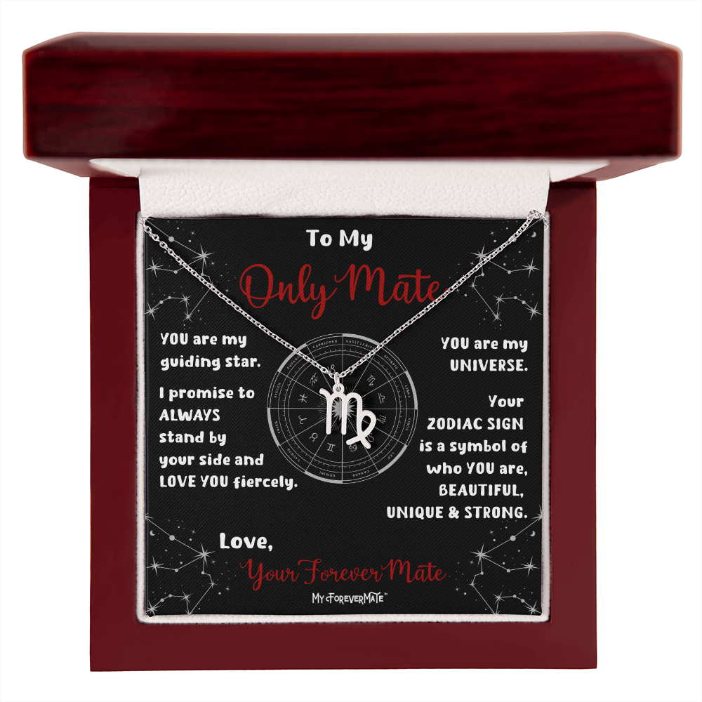 Zodiac Sign Necklace | Astrological Pendant with Message Card