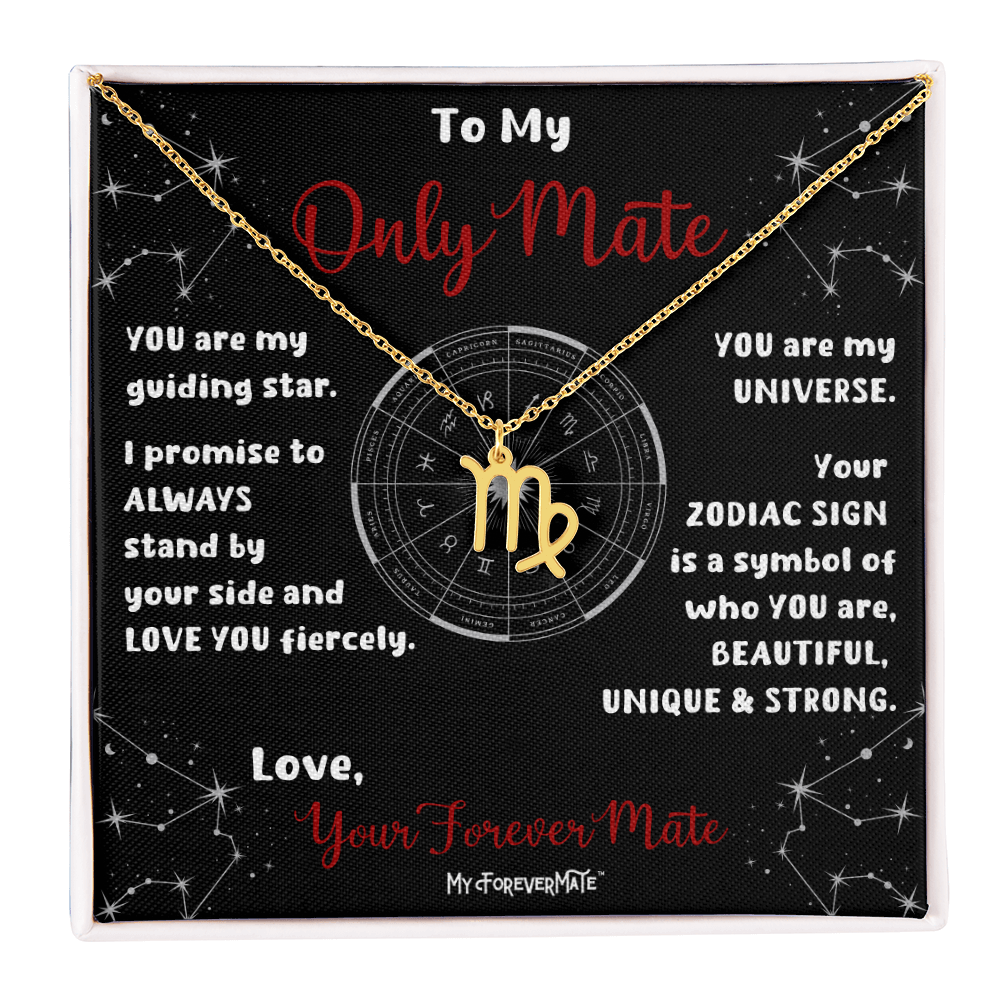 Zodiac Sign Necklace | Astrological Pendant with Message Card