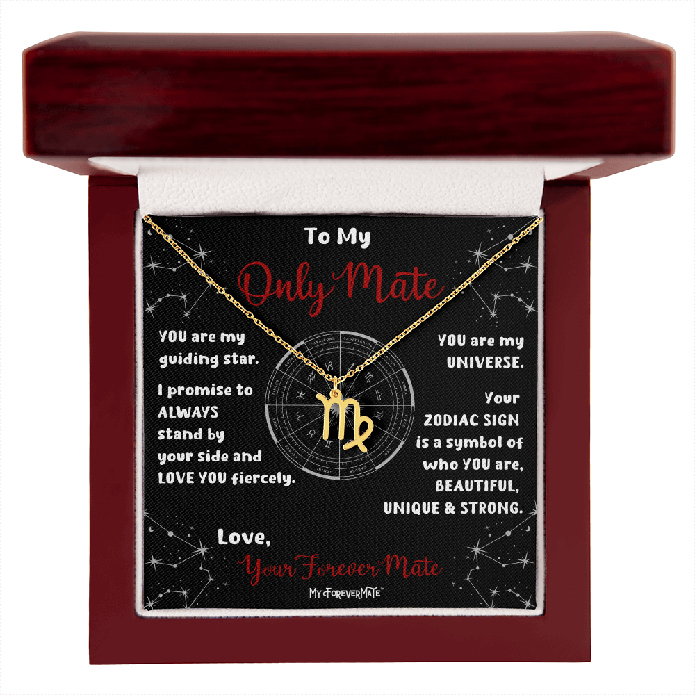 Zodiac Sign Necklace | Astrological Pendant with Message Card