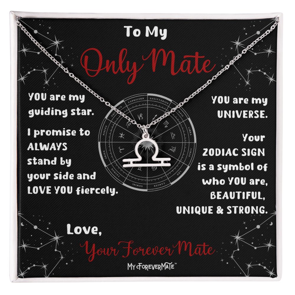 Zodiac Sign Necklace | Astrological Pendant with Message Card