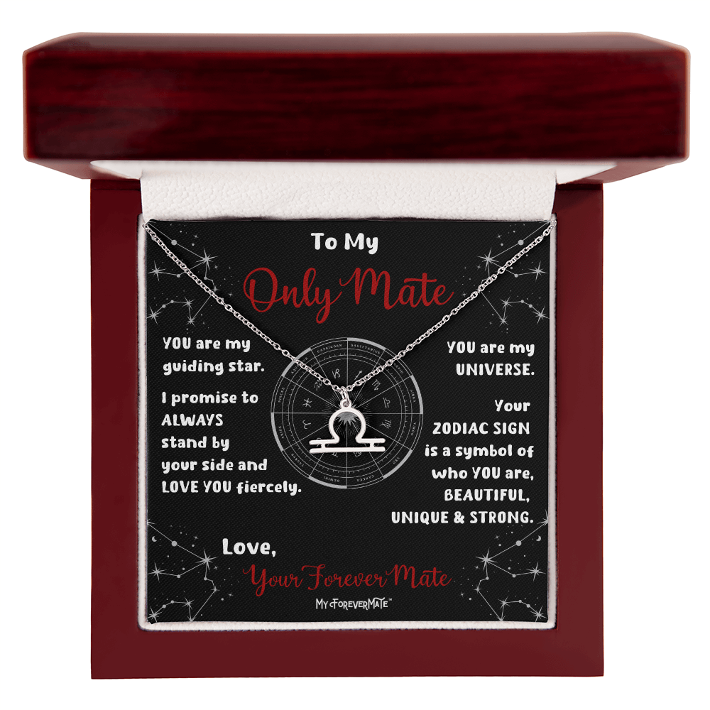 Zodiac Sign Necklace | Astrological Pendant with Message Card