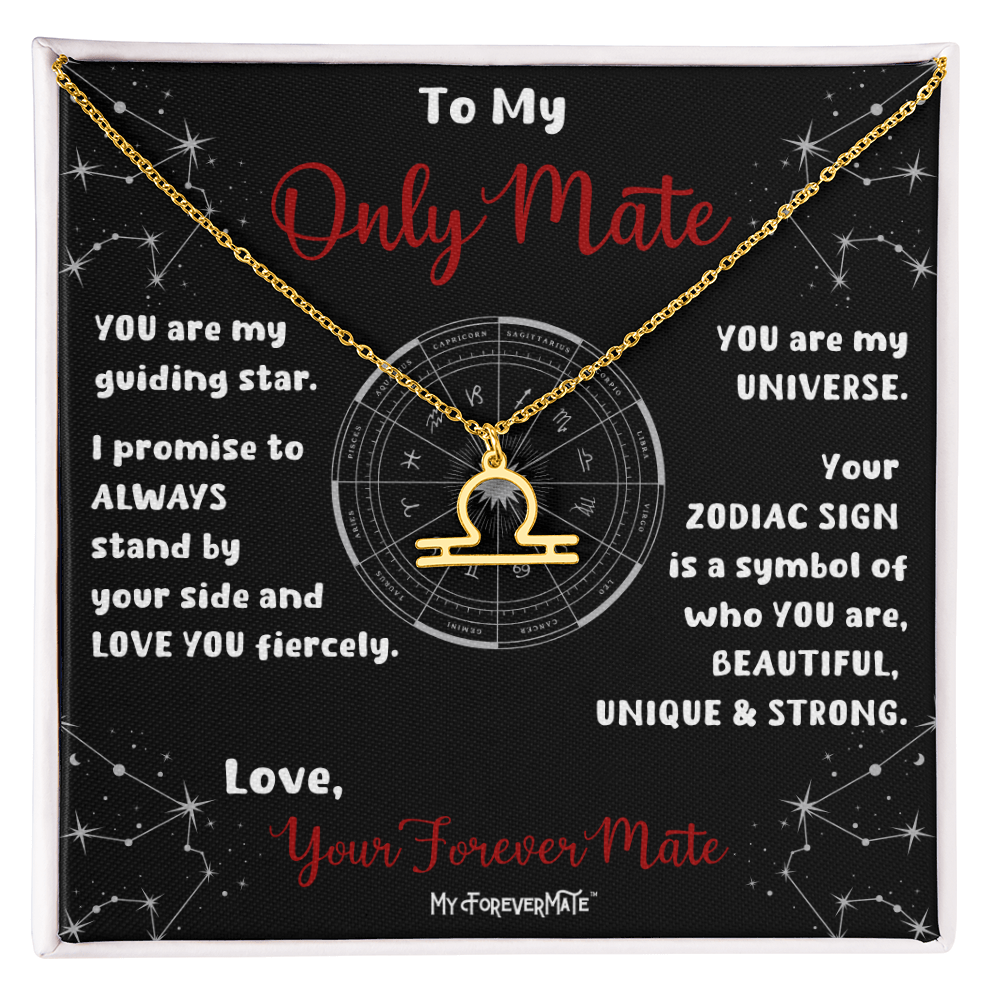 Zodiac Sign Necklace | Astrological Pendant with Message Card