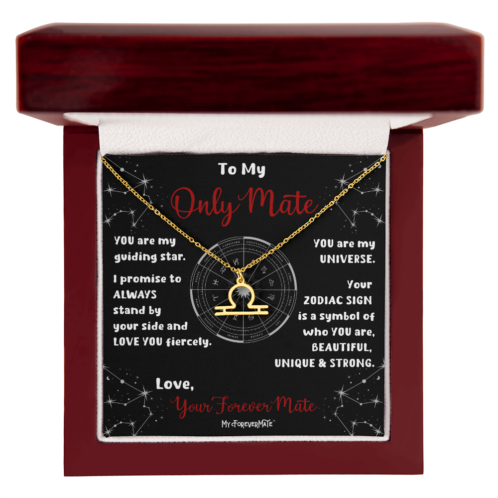 Zodiac Sign Necklace | Astrological Pendant with Message Card