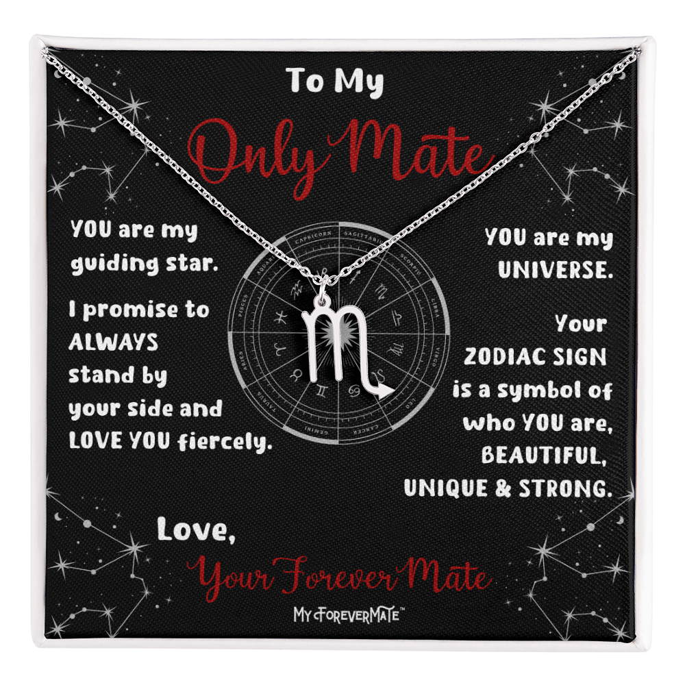 Zodiac Sign Necklace | Astrological Pendant with Message Card