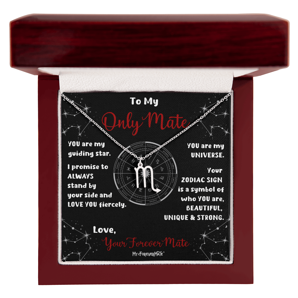 Zodiac Sign Necklace | Astrological Pendant with Message Card