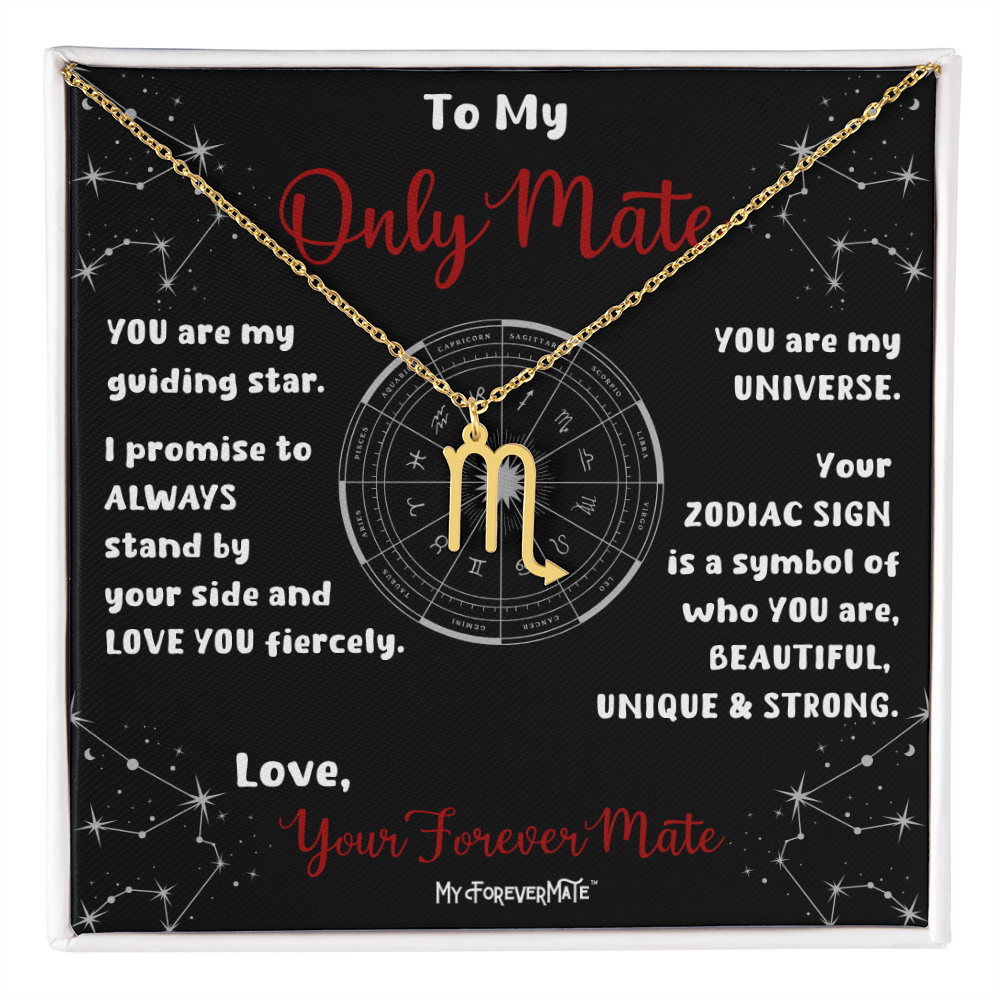 Zodiac Sign Necklace | Astrological Pendant with Message Card