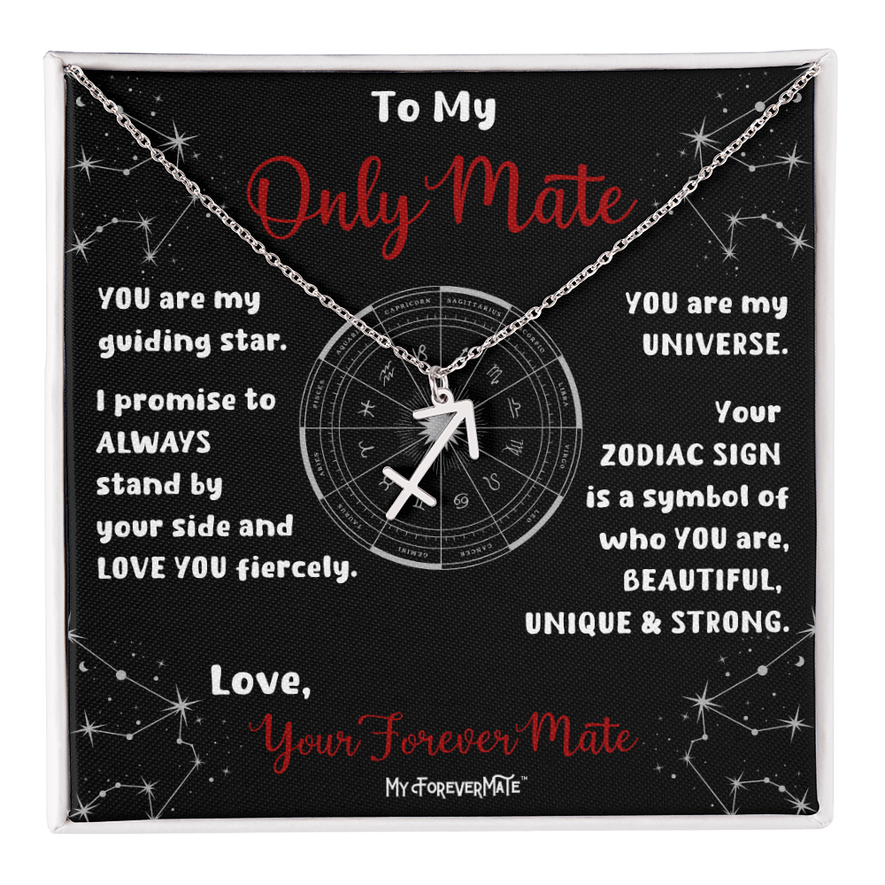 Zodiac Sign Necklace | Astrological Pendant with Message Card