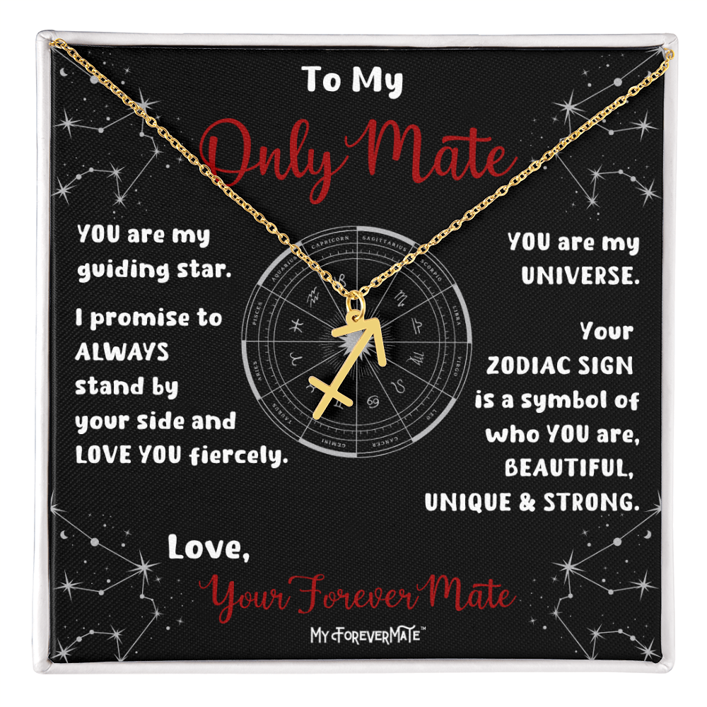 Zodiac Sign Necklace | Astrological Pendant with Message Card