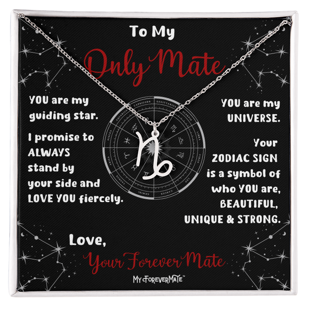 Zodiac Sign Necklace | Astrological Pendant with Message Card