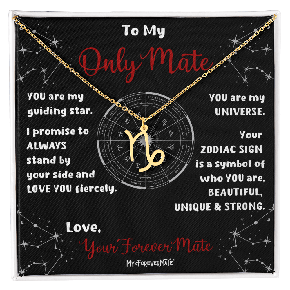 Zodiac Sign Necklace | Astrological Pendant with Message Card