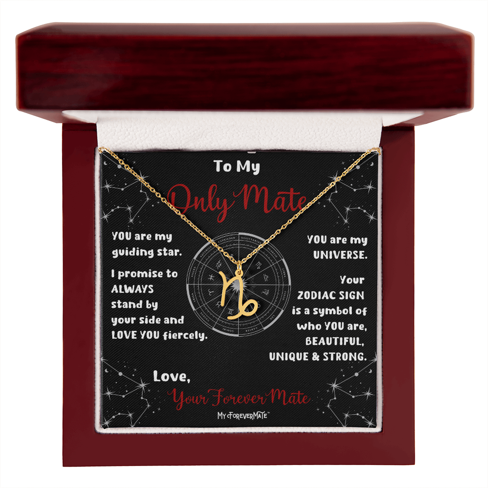 Zodiac Sign Necklace | Astrological Pendant with Message Card