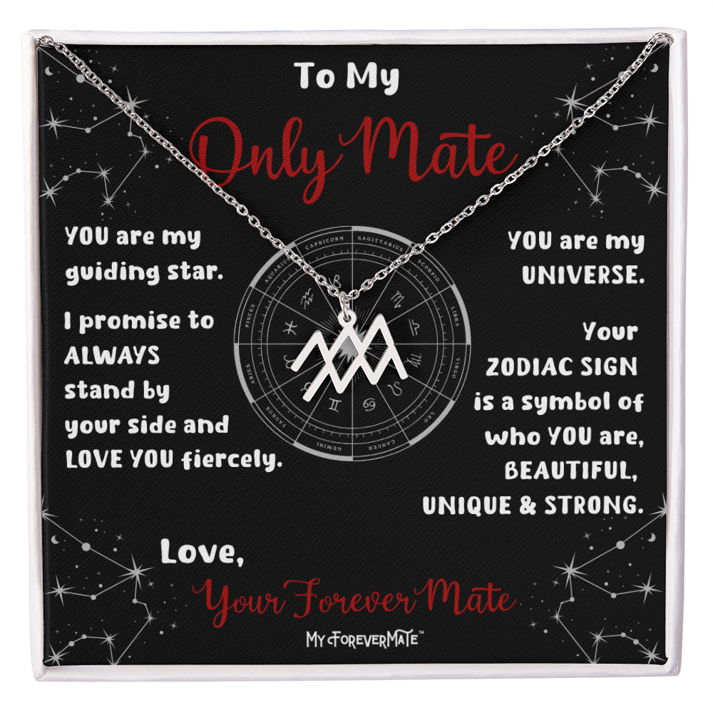 Zodiac Sign Necklace | Astrological Pendant with Message Card