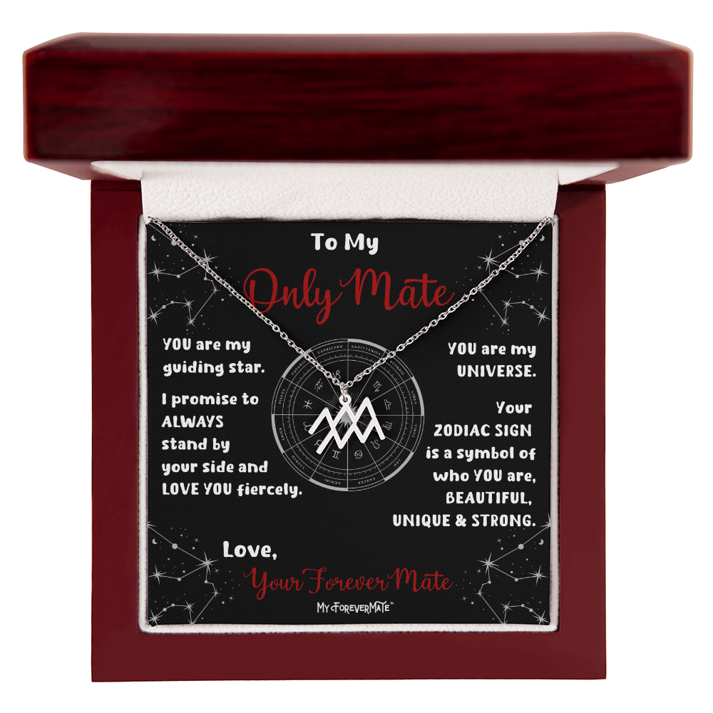 Zodiac Sign Necklace | Astrological Pendant with Message Card