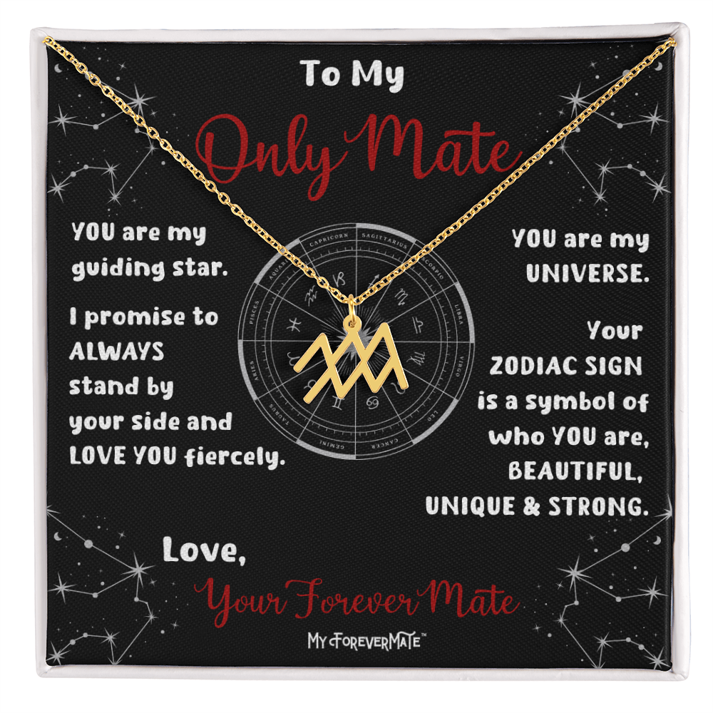 Zodiac Sign Necklace | Astrological Pendant with Message Card