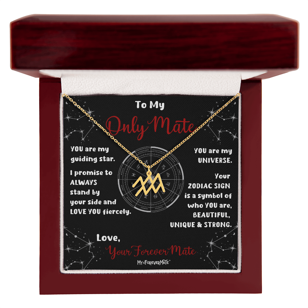 Zodiac Sign Necklace | Astrological Pendant with Message Card