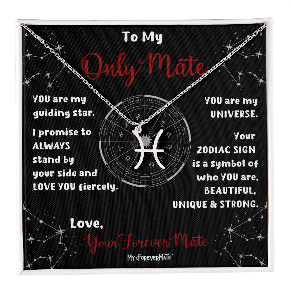 Zodiac Sign Necklace | Astrological Pendant with Message Card