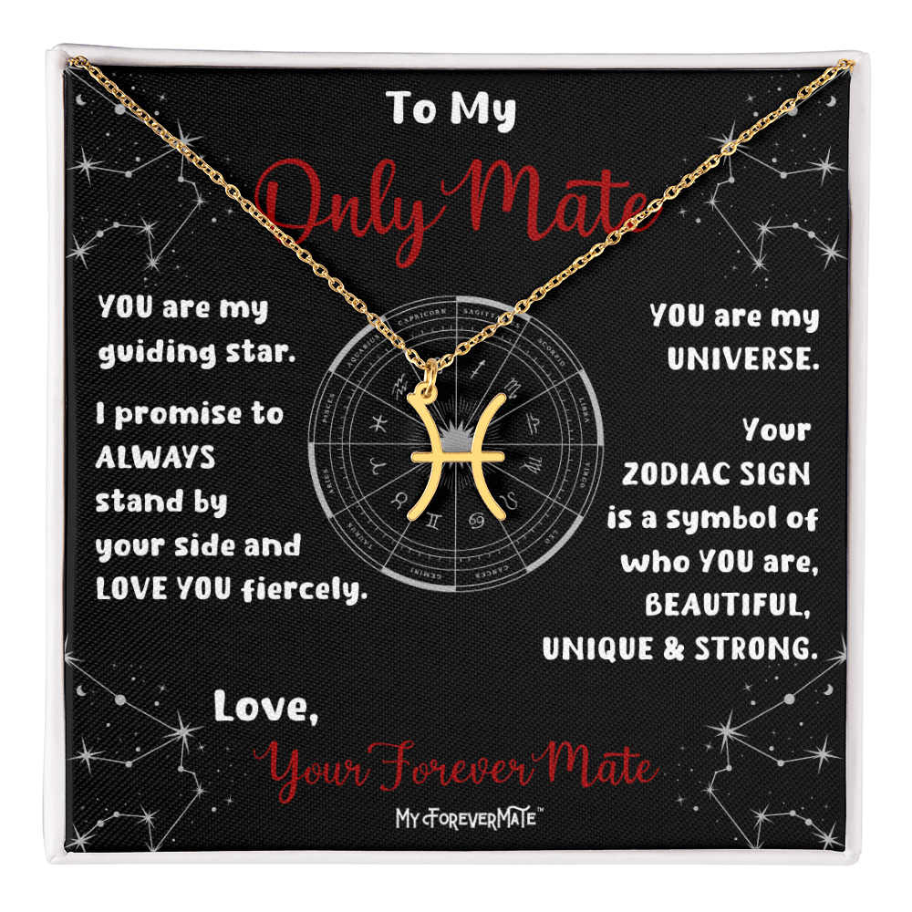 Zodiac Sign Necklace | Astrological Pendant with Message Card