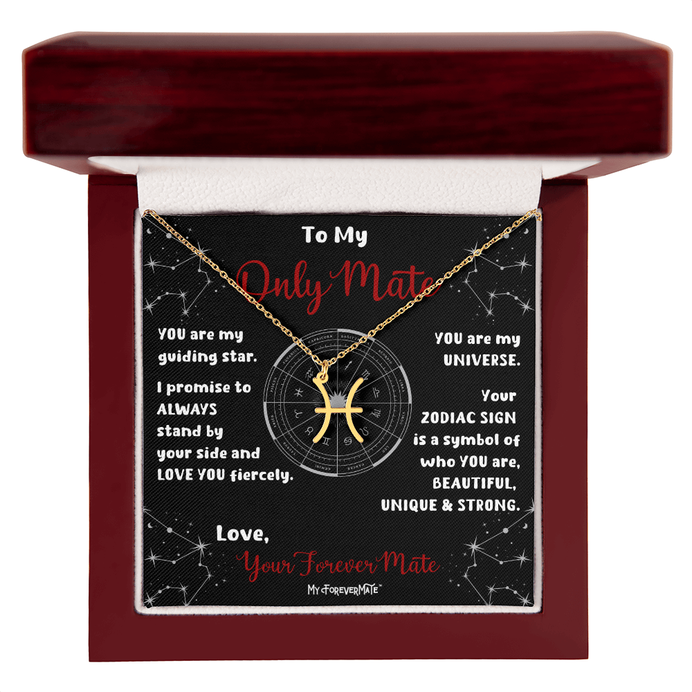 Zodiac Sign Necklace | Astrological Pendant with Message Card