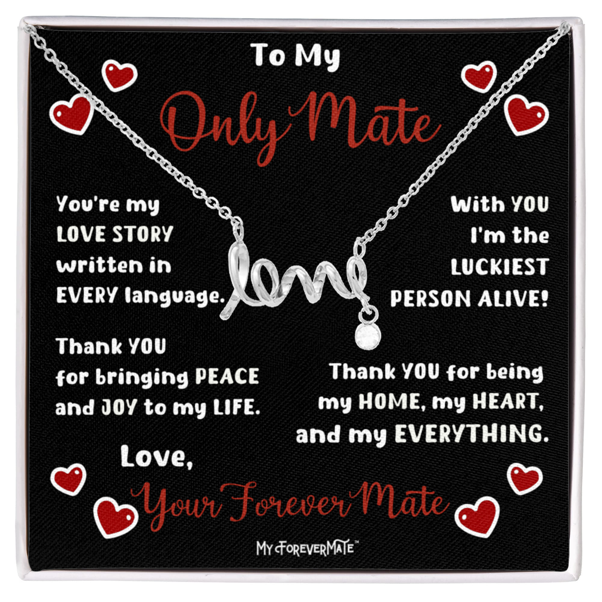 Love Necklace on Message Card