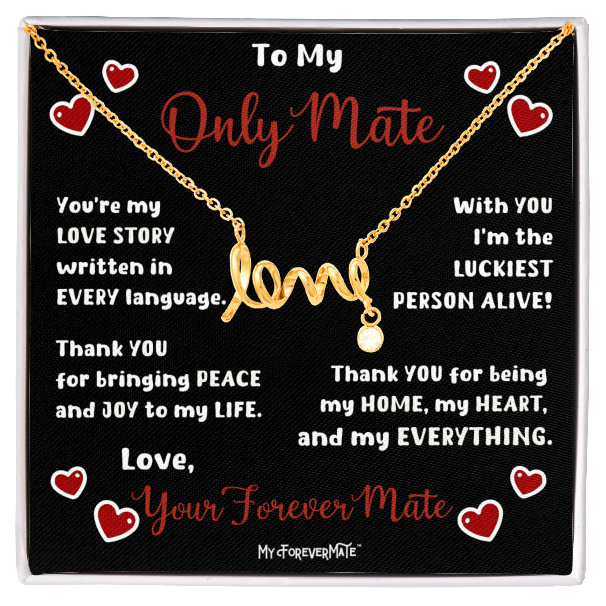 Love Necklace on Message Card